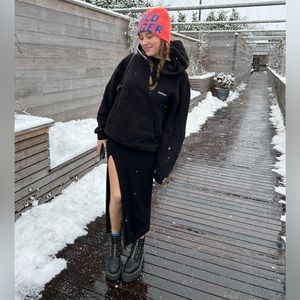 PERSKINDOL purple yellow pom pom knit fair isle ski hat